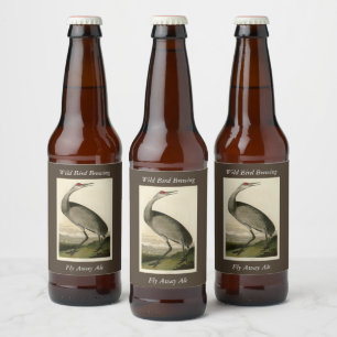 Sandhill Crane von Audubons Vögeln von Amerika Bierflaschenetikett