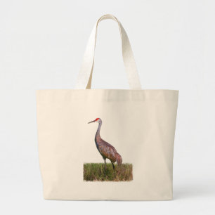 Sandhill Kran an der Teich-Tasche Jumbo Stoffbeutel