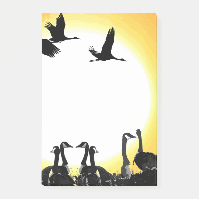 Sandhill Kran-Gans-Vogel-Tier-Post-Itanmerkungen Post-it Klebezettel (Vorderseite)