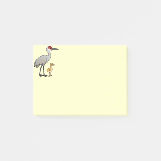 Sandhill Kran mit Colt Post-it Klebezettel (Vorderseite)