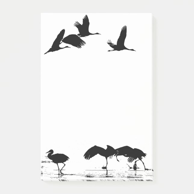 Sandhill Kran-Vogel-Tier-Tier-Post-Itanmerkungen Post-it Klebezettel (Vorderseite)