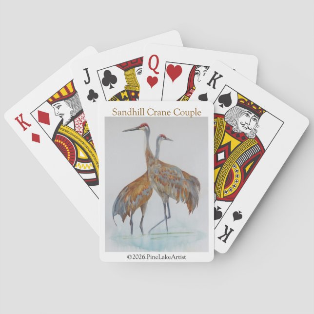 Sandhill-Kranich-Paar Spielkarten (Rückseite)