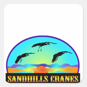 Sandhills Kräne Quadratischer Aufkleber
