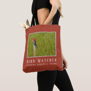 Sandhügel-Kranich Vogelbeobachter Fotografie Typog Tasche