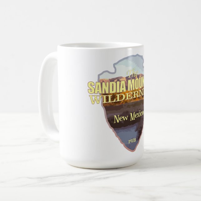 Sandia Mountain WA (Pfeilspitzen) Kaffeetasse (Vorderseite Links)