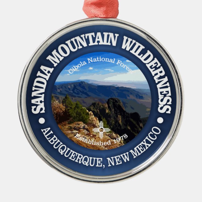 Sandia Mountain Wilderness Ornament Aus Metall (Vorne)