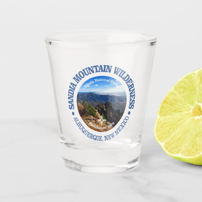 Sandia Mountain Wilderness Schnapsglas (Vorderseite)