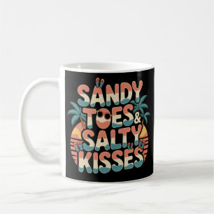 Sandige Zehen Salzwasser Küsse Retro Strand Paar Kaffeetasse