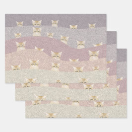 Sandkatzenwaschpapier Geschenkpapier Set