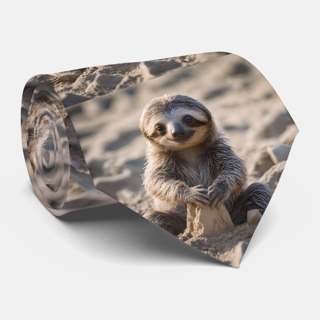 Sandküsten : Baby Sloth Gebäude Sand Castles, Krawatte (Gerollt)