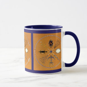 Sandmalerei im amerikanischen Ureinwohnertribal Tasse
