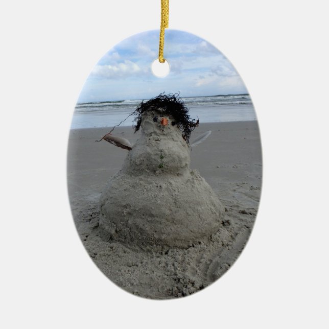 Sandman Oval Keramik Ornament Tropical Christmas (Vorne)