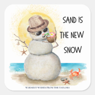 Sandman Sand ist das Weihnachtsfest des Neuen Schn Quadratischer Aufkleber