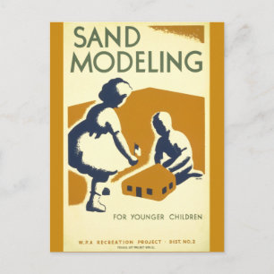 Sandmodellierung für jüngere Kinder Postkarte