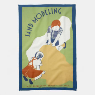 Sandmodellierung Geschirrtuch