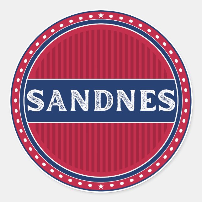 Sandnes City Pride Emblem – Norwegian Identity Runder Aufkleber (Vorderseite)
