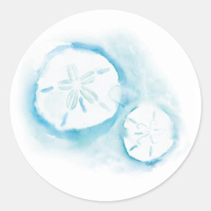 SandollarMist Aquarell-Aufkleber Runder Aufkleber