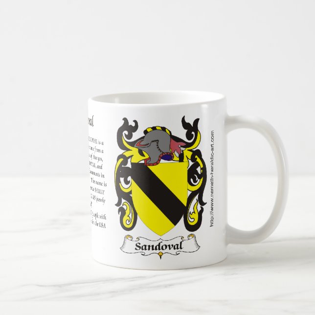 Sandoval Familien-Wappen Tasse (Rechts)