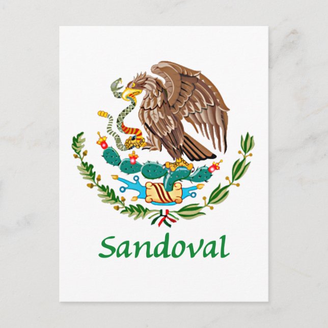 Sandoval mexikanisches Siegel Postkarte (Vorderseite)