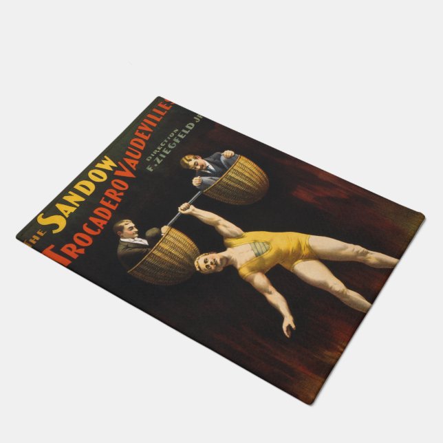 Sandow Eugen Sandow Vaudeville Weightlifter Fußmatte (Schrägansicht)