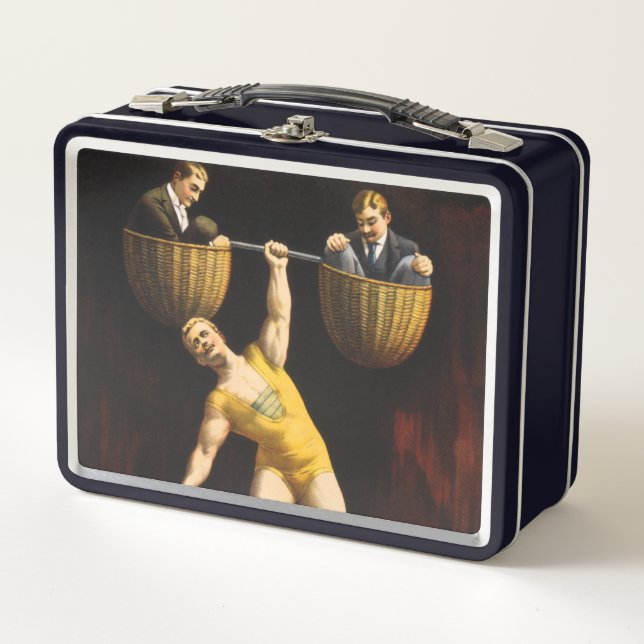 Sandow Eugen Sandow Vaudeville Weightlifter Metall Brotdose (Vorderseite)