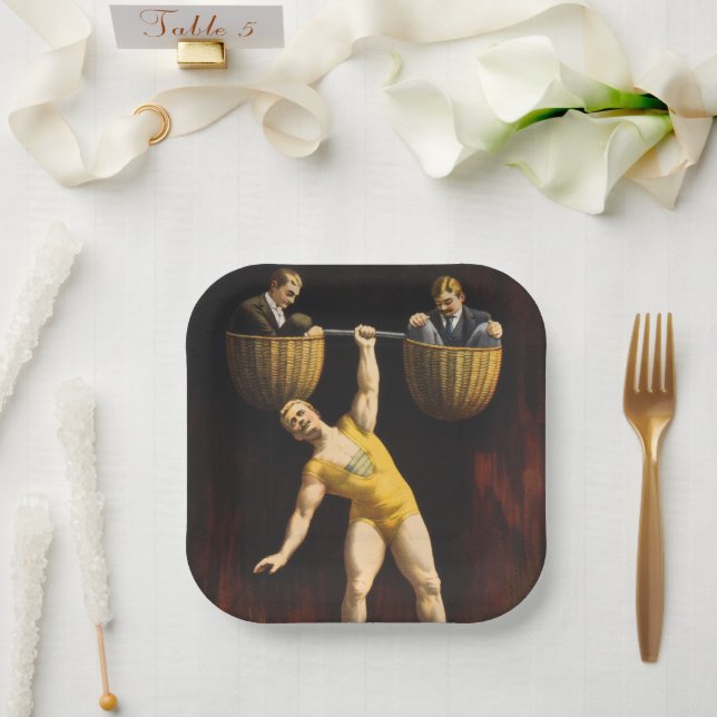 Sandow Eugen Sandow Vaudeville Weightlifter Pappteller (Hochzeit)