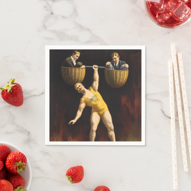 Sandow Eugen Sandow Vaudeville Weightlifter Serviette (Beispiel)