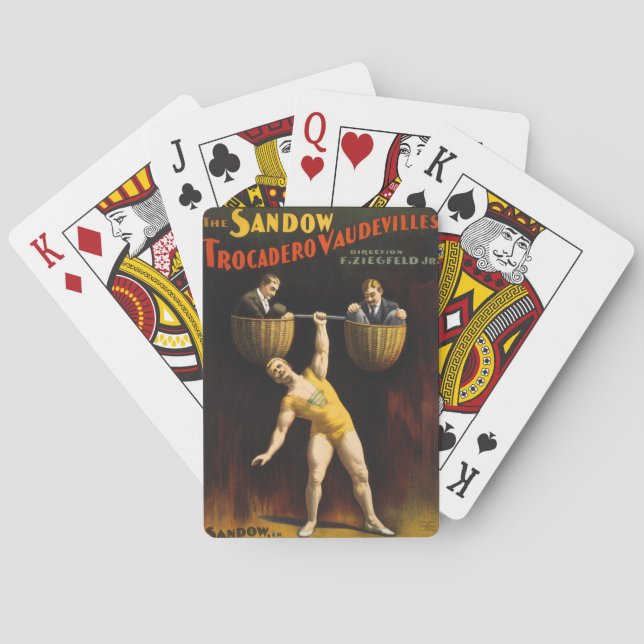 Sandow Eugen Sandow Vaudeville Weightlifter Spielkarten (Rückseite)