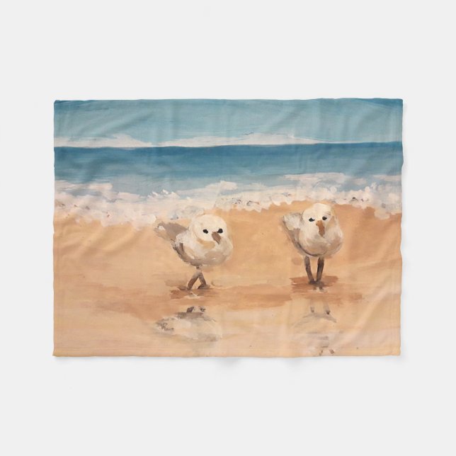 Sandpferde am Meeresufer Fleece Blanket (Vorderseite (Horizontal))