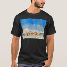 Sandpferde, Strand, Wellen, Ozean, Wasserfarbe