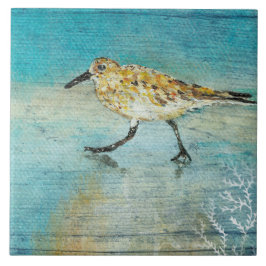 Sandpiper Beach Shorebird Weatherwork Fliese