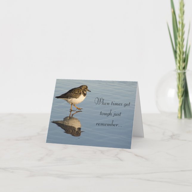 Sandpiper Bird Motivierend Karte (Vorderseite)