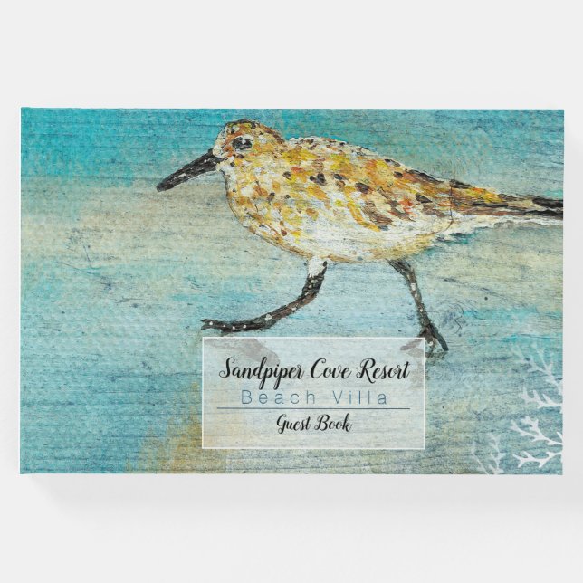 Sandpiper Shorebird Coastal Beach House Gästebuch (Vorderseite)