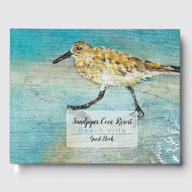 Sandpiper Shorebird Coastal Beach House Gästebuch (Vorderseite)