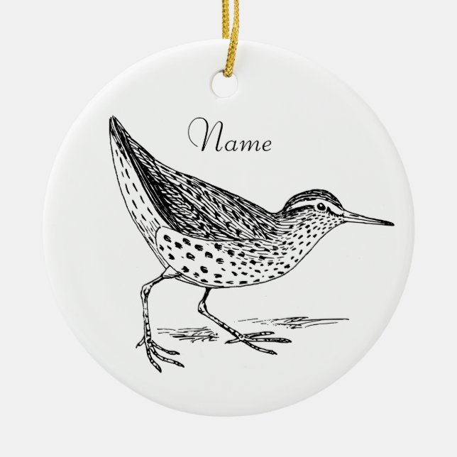 Sandpiper Shorebird Thunder_Cove Keramik Ornament (Vorne)