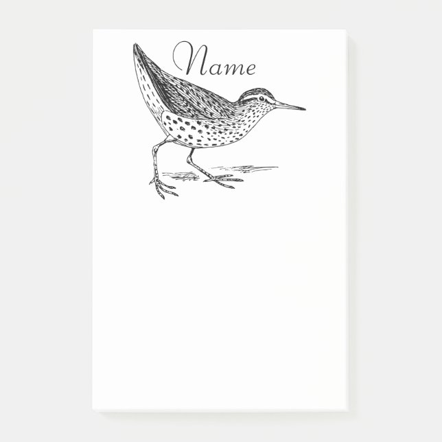 Sandpiper Shorebird Thunder_Cove Post-it Klebezettel (Vorderseite)