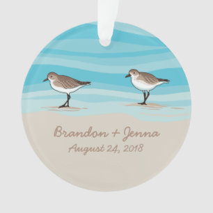 Sandpipers sur la plage Date de Mariage Noms dans