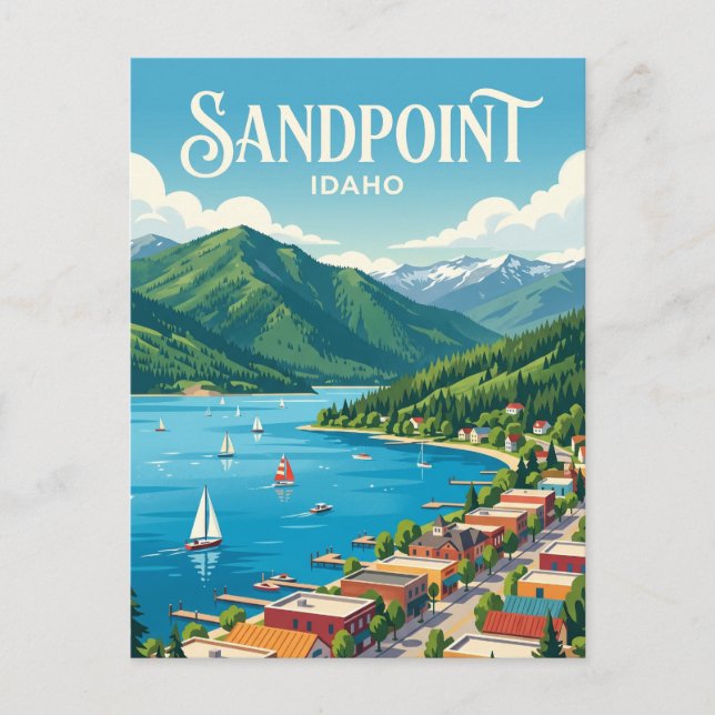 Sandpoint Idaho Postkarte (Vorderseite)