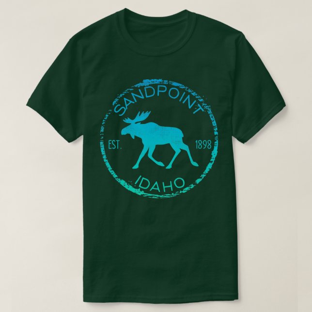 Sandpoint Idaho Weathered Moose Lover Design Souve T-Shirt (Design vorne)