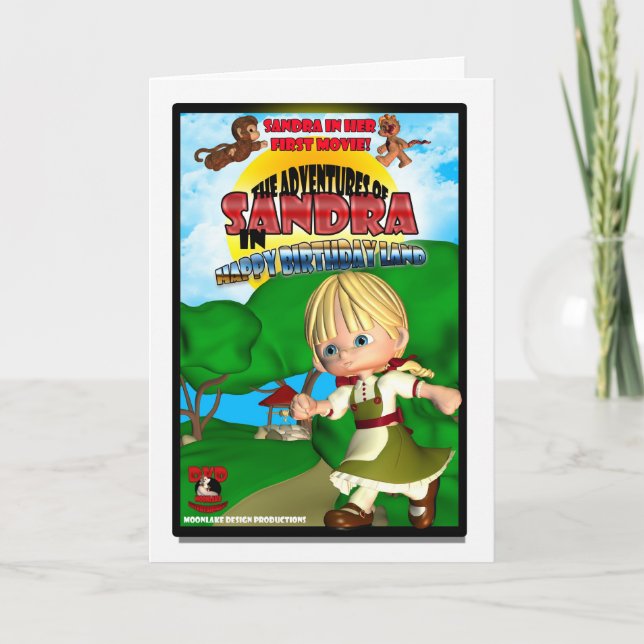 Sandra Birthday Card DVD Box-Spool Karte (Vorderseite)