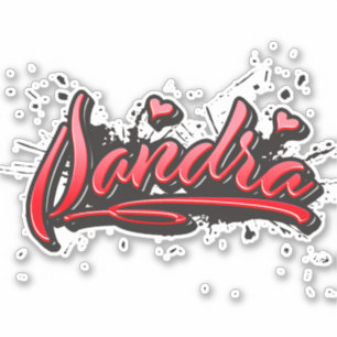 Sandra red Heart Graffiti Aufkleber Sticker