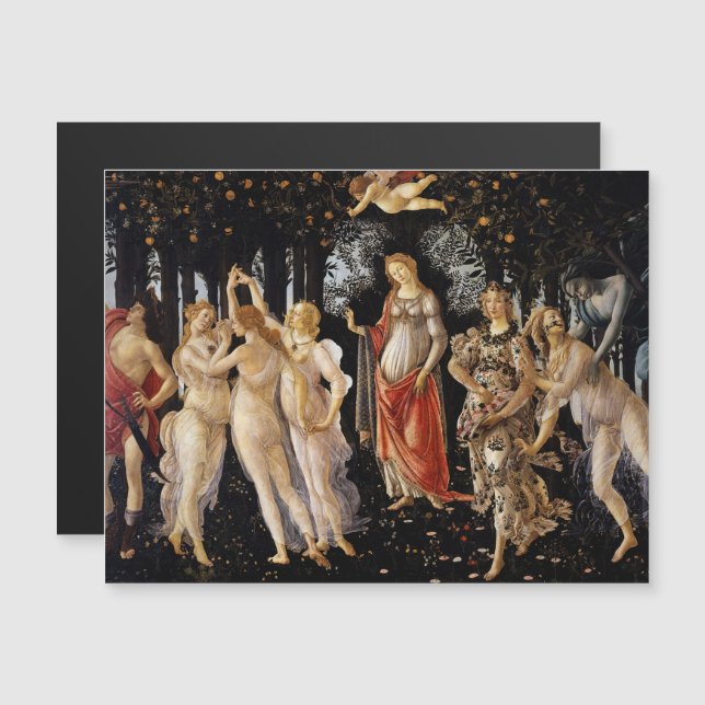 Sandro Botticelli - Carte magnétique La Primavera (Devant / Derrière)