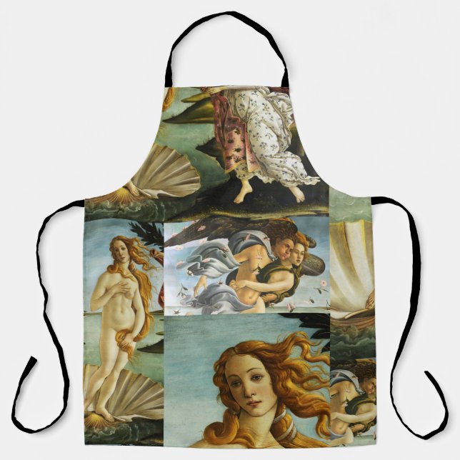 Sandro Botticelli "Die Geburt der Venus - Collage" Schürze (Vorderseite)