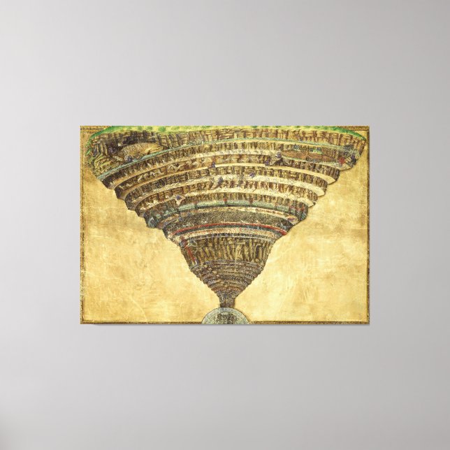 Sandro Botticelli Die Karte der Hölle Dante Das Gö Leinwanddruck (Vorderseite)