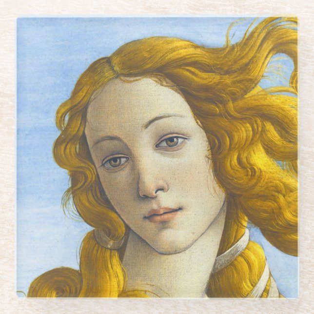 Sandro Botticelli - Geburt der Venus-Details Glasuntersetzer (Vorderseite)