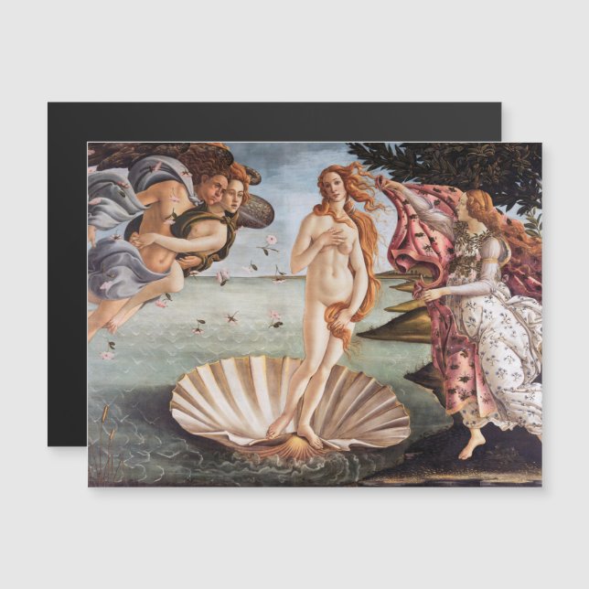 Sandro Botticelli - Geburt der Venus Magnetkarte (Vorne/Hinten)