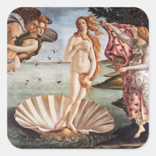 Sandro Botticelli - Geburt der Venus Quadratischer Aufkleber