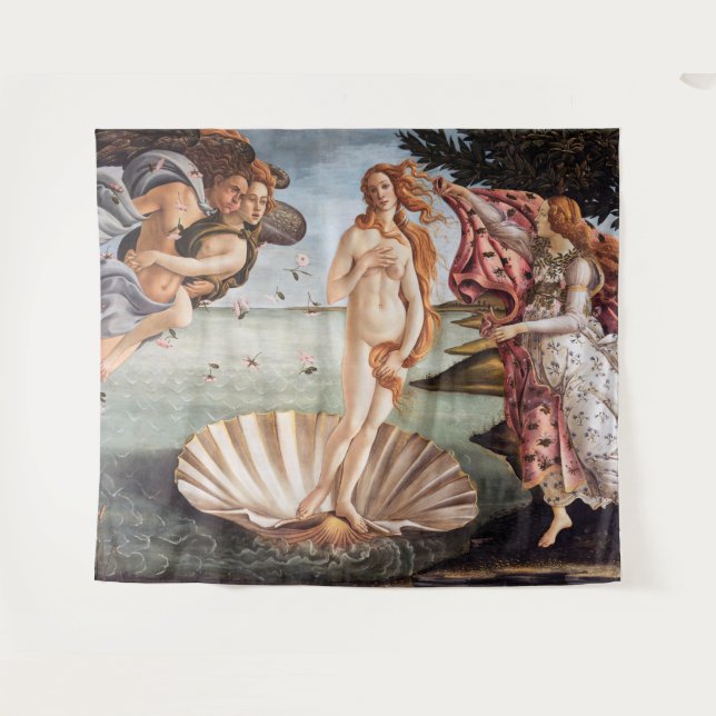 Sandro Botticelli - Geburt der Venus Wandteppich (Vorderseite (Horizontal))