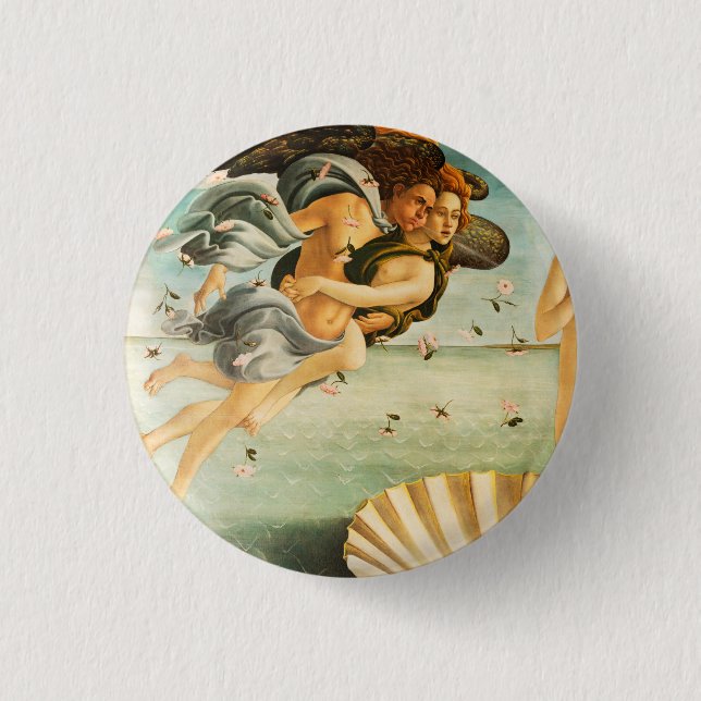 Sandro Botticelli Geburt von Venus Zephyrus, Chlor Button (Vorderseite)
