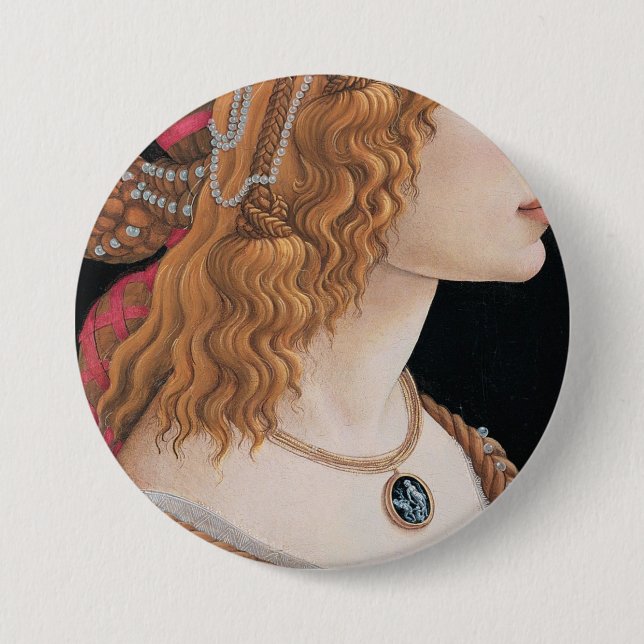 Sandro Botticelli idealisierte Porträts einer Dame Button (Vorderseite)